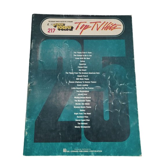 E-Z Play Today Top TV Hits #217 Organ, Piano and Electric Keyboard Sheet Music - Picture 1 of 6